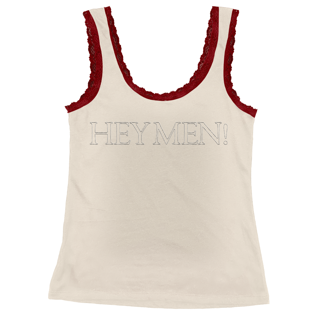 Sabrina Carpenter Hey Men! Lace Rhinestone Tank Top Tank-Top 411985