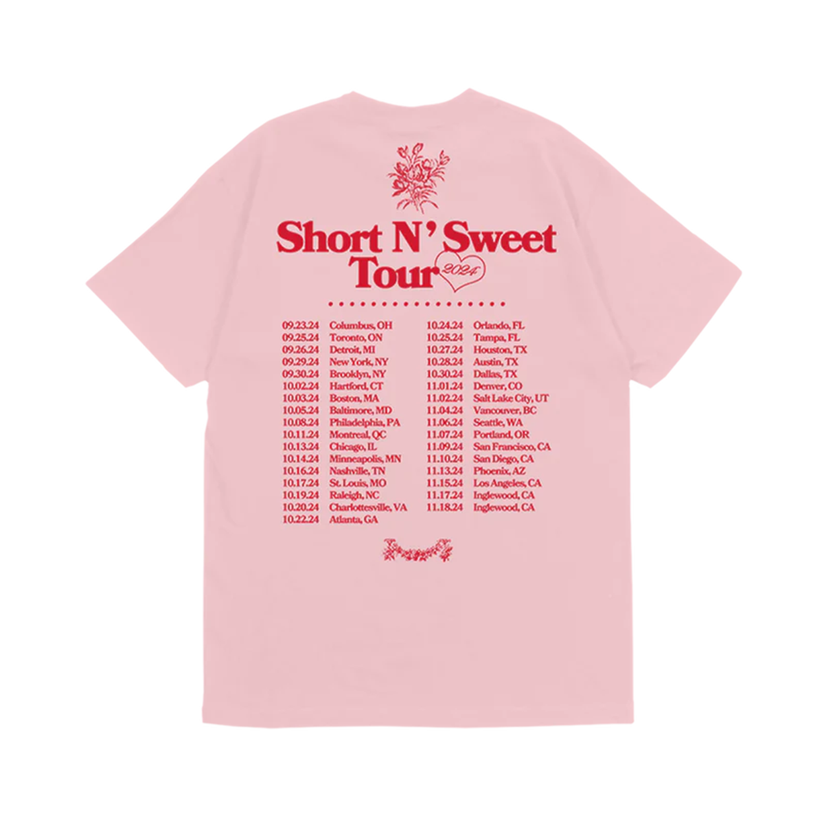 Sabrina Carpenter Short n' Sweet Tour Makes You Wanna Fall In Love Tee T-Shirt 382061